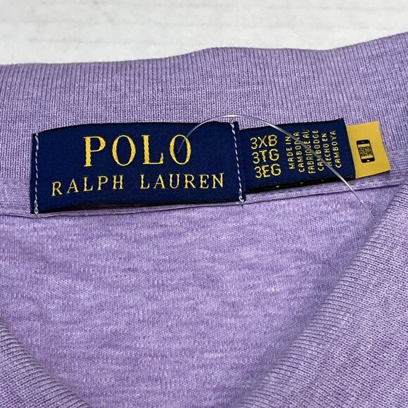 Polo Ralph Lauren Polo Mens 3XB Classic Heathered Purple Embroidered Pony Preppy - Picture 4 of 10